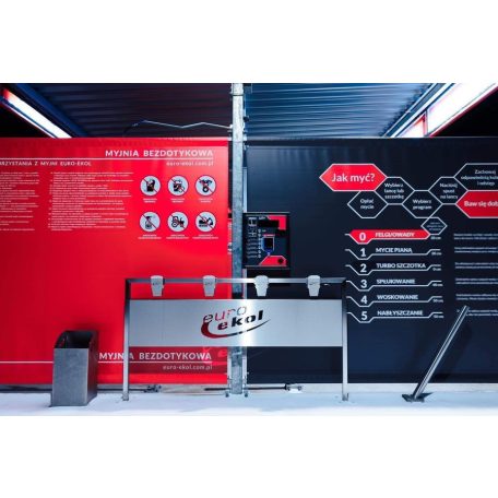 Rozsdamentes szőnyegmosó állvány  4 felfogató inox csipesszel