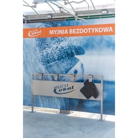 Rozsdamentes szőnyegmosó állvány  4 felfogató inox csipesszel