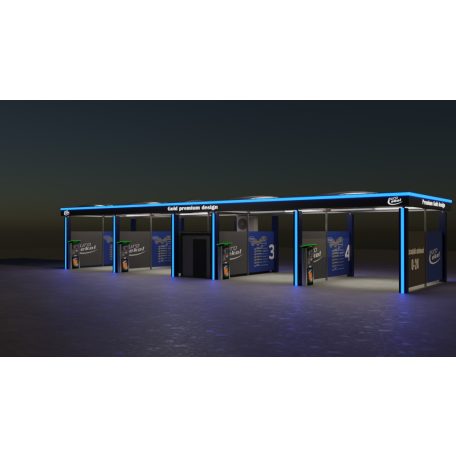  Önkiszolgáló autómosó tető Gold Premium Design 4 állás